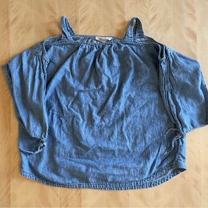 Madewell open shoulder denim shirt